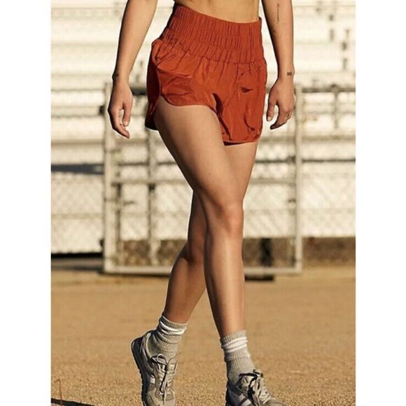 Free People Movement Way Home Shorts Burnt Orange Rust Color LIMITED EDITION S - Picture 3 of 7